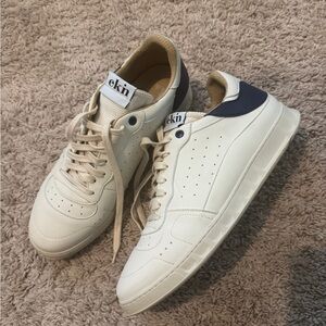 Ekin White and Blue Sneakers